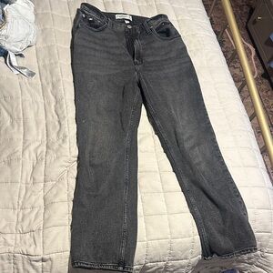 Abercrombie & Fitch Women's Gray Straight Leg Jeans